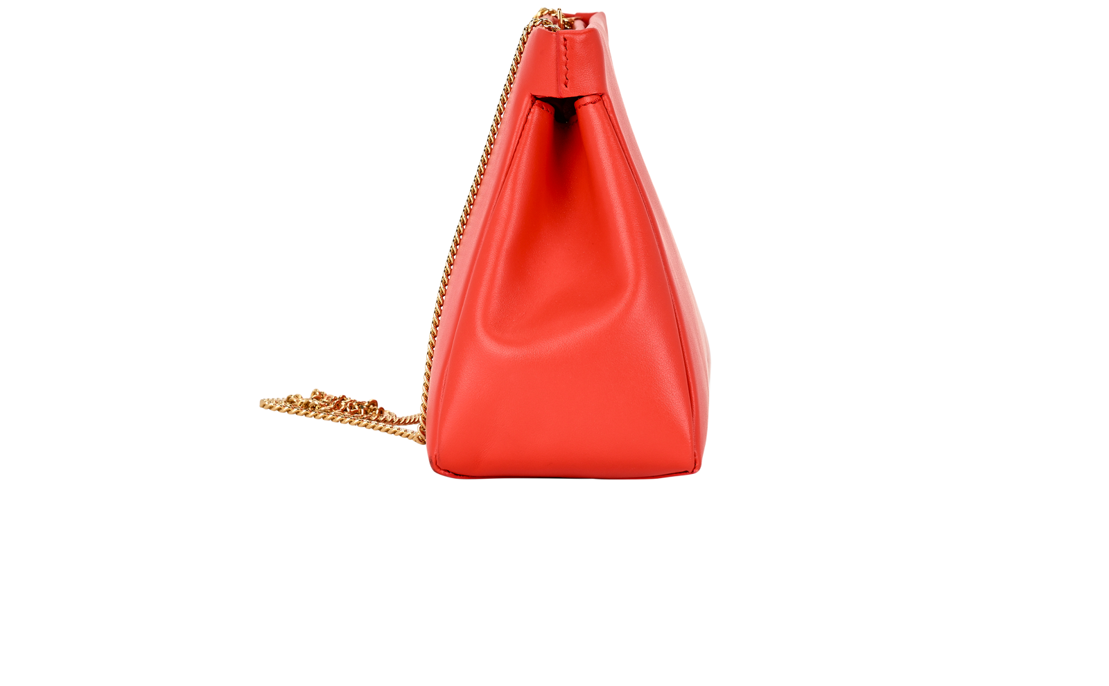 Cannes Slim Clutch On Chain, &pound;195, Handbags, Red, Leather, Side view